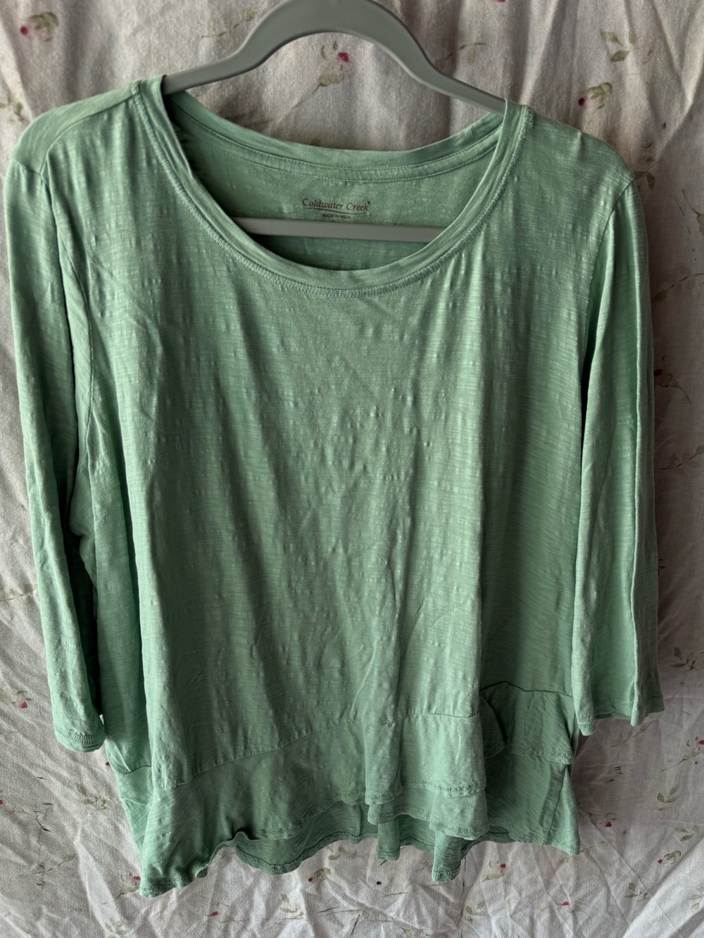 Soft Mint Long-Sleeve in Scoop Neck Women's Top